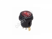 Переключатель круглый 250V 6А (3с) ON-OFF красный с подсветкой ВЛАГОЗАЩИТА REXANT