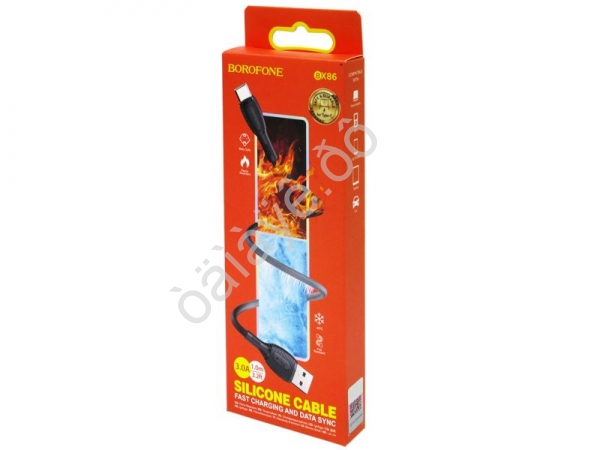 Дата-кабель универ. USB--Type-C 1 м, 3А, черный BOROFONE BX86 Borofone