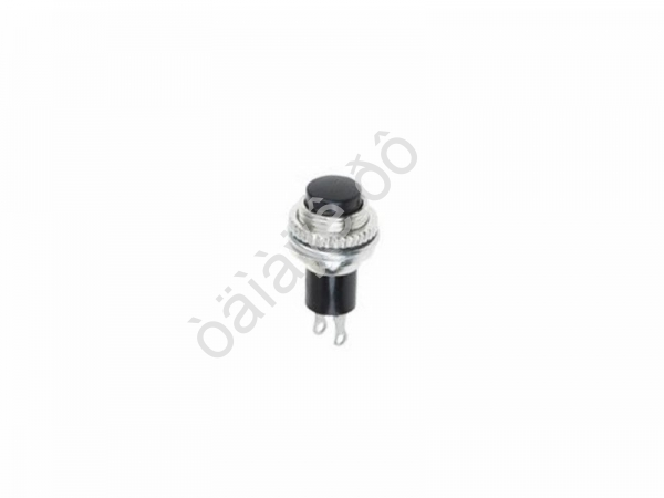 Кнопка 220v 2A (2c) (ON)-OFF Ø10,2 металл черная Mini/10