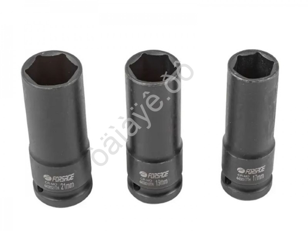 Головки ударные тонкостенные, набор 3пр., 1/2" (6гр.) Forsage