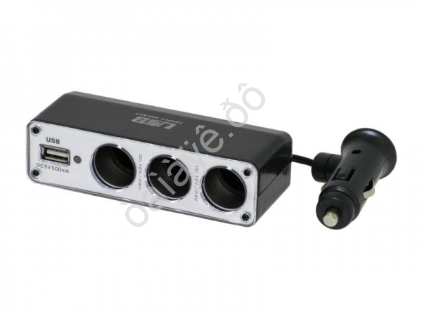 Разветвитель гнезда прикуриват. WF 096. 3гн+1 USB /1/156_