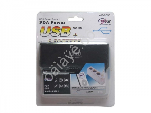 Разветвитель гнезда прикуриват. WF 096. 3гн+1 USB /1/156_