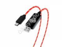 Дата-кабель универ. USB--Type-C, 1м, 2.4А, Быстрая зарядка, LED подсветка оранжевая, Конек BY