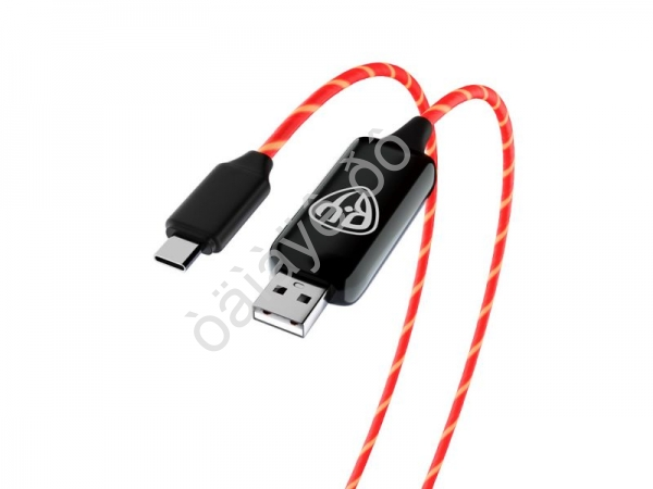 Дата-кабель универ. USB--Type-C, 1м, 2.4А, Быстрая зарядка, LED подсветка оранжевая, Конек BY