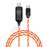 Дата-кабель универ. USB--Type-C, 1м, 2.4А, Быстрая зарядка, LED подсветка оранжевая, Конек BY Дата-кабель универ. USB--Type-C, 1м, 2.4А, Быстрая зарядка, LED подсветка оранжевая, Конек BY