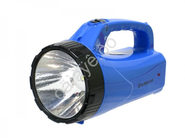 Фонарь аккум 220В, синий, 3W LED+12SMD LED 2 режима, SLA Ultraflash LED3818SM