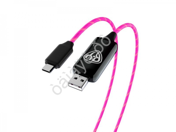 Дата-кабель универ. USB--Type-C, 1м, 2.4А, Быстрая зарядка, LED подсветка оранжевая, Заря BY
