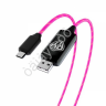 Дата-кабель универ. USB--Type-C, 1м, 2.4А, Быстрая зарядка, LED подсветка оранжевая, Заря BY