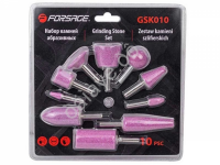 Камни абразивные (хвостовик 6мм), набор 10пр. Forsage