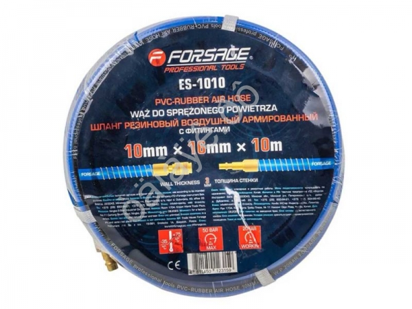 Шланг резиновый воздушный армированный с фитингами 10мм х 16мм х 10м F-ES-1010