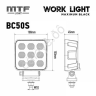 Прожектор светодиодный MTF Light серия MAXIMUM BLACK 12-36V, 50W, 5000lm, ECE R10, квадратный, шт.