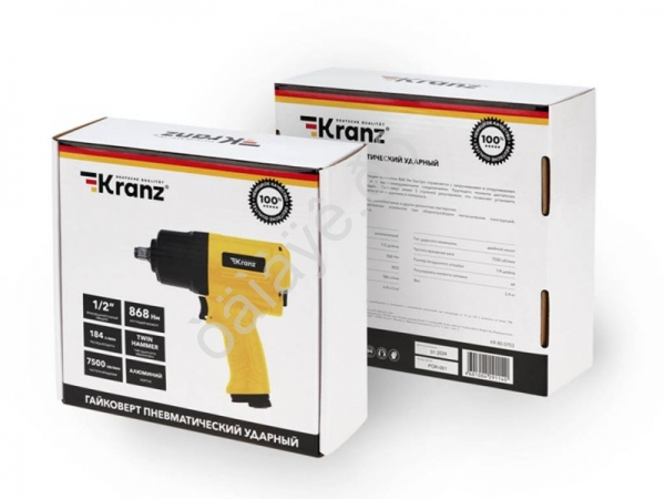 Пневмогайковерт KRANZ 1/2" 868Нм,