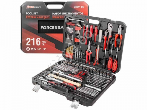 Набор инструментов 216пр. 1/4'1/2'(6гр.)(4-27мм) FORCEKRAFT