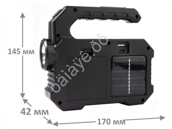 Фонарь аккум 4В, черн., 1LED+COB+6xSMD, 3 Вт, 4 реж, Micro USB Ultraflash LED51526