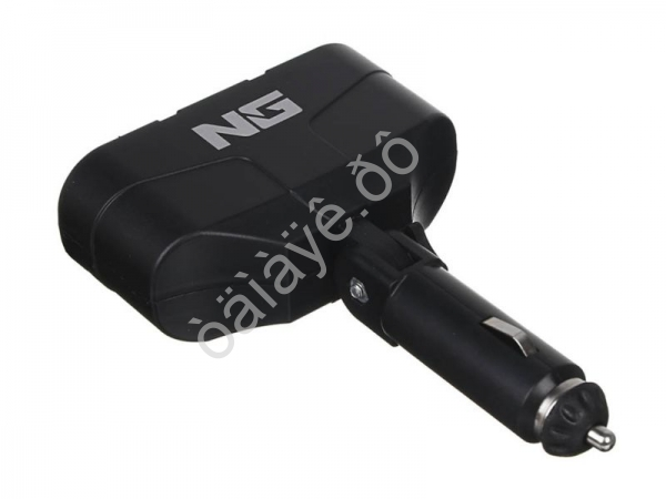 Разветвитель прикуривателя, 2 выхода +2 USB, 60 W, 2.1А, 12/24В,  пластик NG