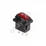 Выключатель клавишный 250V 6А (3с) ON-OFF красный с подсветкой Mini ВЛАГОЗАЩИТА (KCD1-201-4W) REXANT