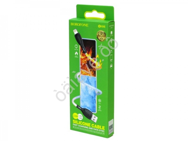 Дата-кабель универ. Lightning Borofone BX86 1м 2.4А white