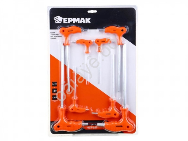 Набор ключей-шестигран. Т-обр 2-10мм, 8шт. ЕРМАК Набор ключей-шестигран. Т-обр 2-10мм, 8шт. ЕРМАК