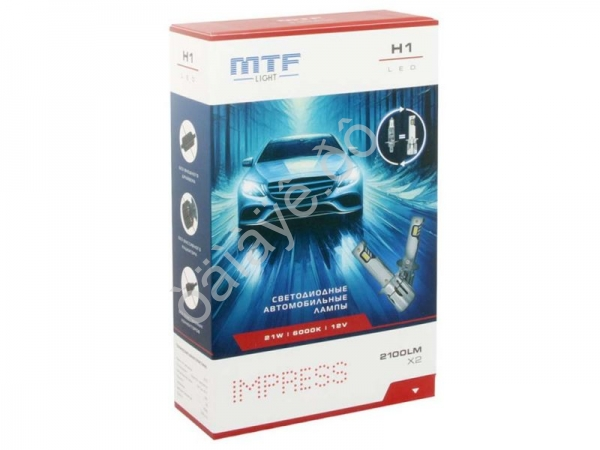 Светодиодные лампы MTF Light серия IMPRESS, H1, 12V, 21W, 2100LM, 6000K,(размер штатн. лампы), к-кт.