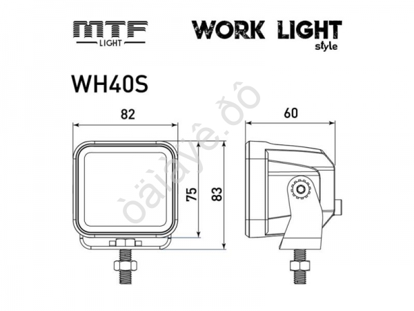 Прожектор светодиодный MTF Light серия STYLE 12-36V, 40W, 3000lm, ECE R10, квадратный, шт.