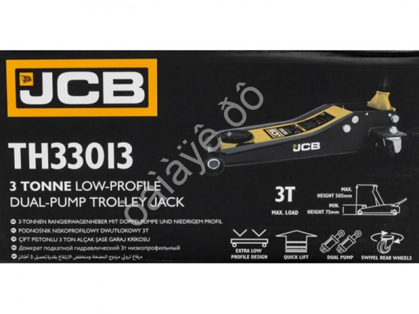 Домкрат подкатной гидравлический 3т (h min 75мм, h max 505мм) JCB