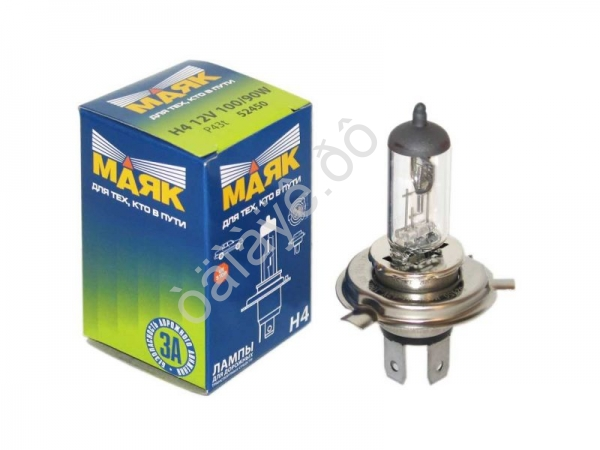 Лампа МАЯК H4 12V100/90W P43t    (мин.уп.10шт) /10/100