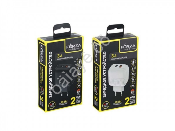 СЗУ 220В, 3A, быстрая зарядка, QC 3.0 + Type-C PD, FORZA  /1/20