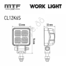 Фонарь светодиодный MTF Light дополнительного освещения 12/24V, 12W, 1100lm, ECE R10, квадратный, шт