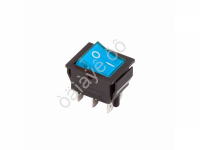 Переключатель клавишный 250V 15А (6с) ON-ON синий с подсветкой (RWB-506, SC-767) REXANT