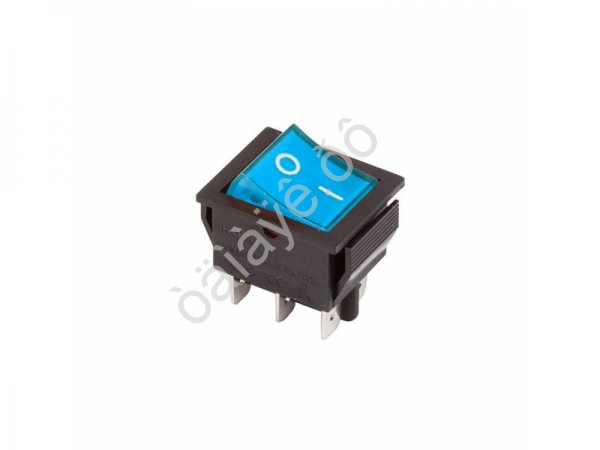 Переключатель клавишный 250V 15А (6с) ON-ON синий с подсветкой (RWB-506, SC-767) REXANT