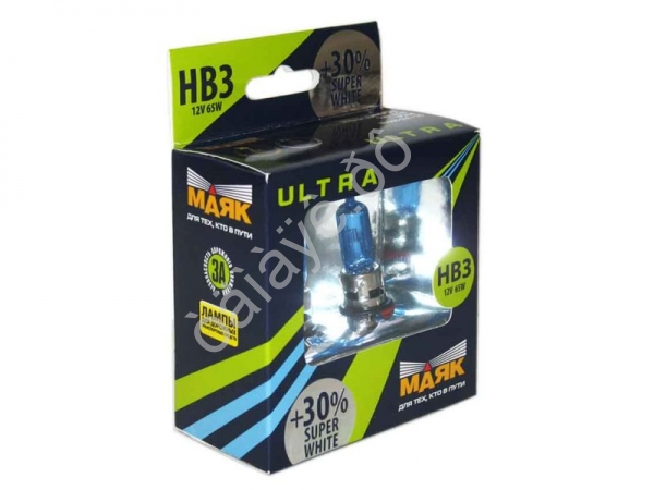 Лампа МАЯК ULTRA HB3 (9005) 12V 55W P20d SUPER WHITE +30%