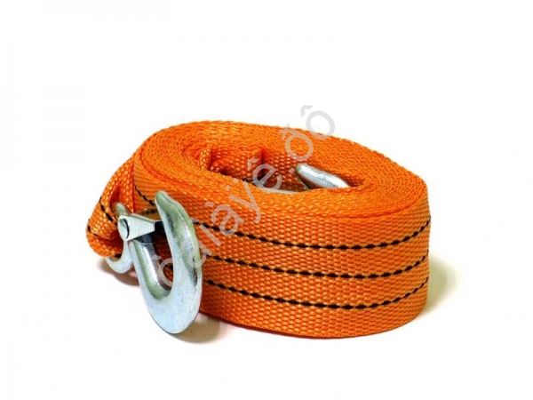 Трос буксировочный лента МАЯКАВТО™    5т, 5м, шириной 50мм с крюками  /1/25