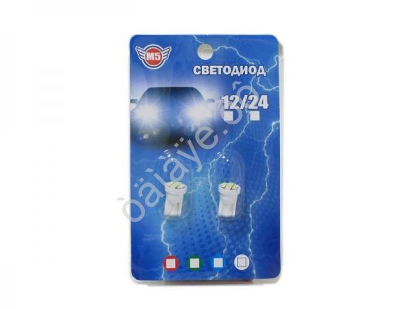 Светодиод Т10 -  8SMD  1210 белый (блистер,2шт) 1/1000_