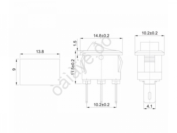 Переключатель клавишный 250V 3А (3с) ON-ON красный Micro (RWB-102) REXANT