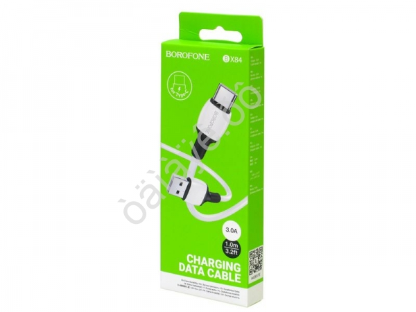 Дата-кабель универ. USB--Type-C, 1м, 3А, Borofone белый BX84