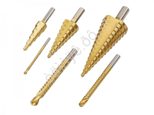 Сверла по металлу ступенчатые, набор 6 пр. Forsage