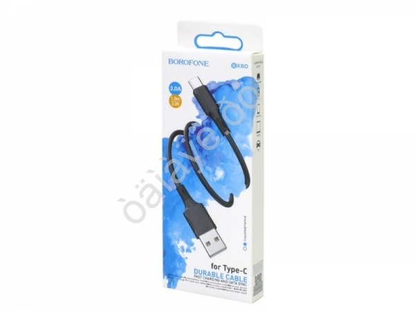 Дата-кабель универ. USB--Type-C, 1м, 3А, Borofone черный BX80