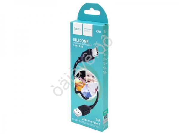 Дата-кабель универ. USB--Type-C 1м, 3А, черный HOCO X90 (37шт в уп) Hoco