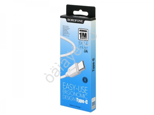 Дата-кабель универ. USB--Type-C, 1м, 3А, Borofone белый BX14