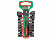 Набор головок 1/2" (20 шт.) c трещоткой и удлинителем ROCKFORCE (019-5K)