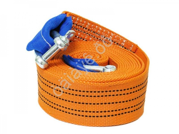 Трос буксировочный лента МАЯКАВТО™   15т, 6м, шириной 70мм с скобами в сумке1/6