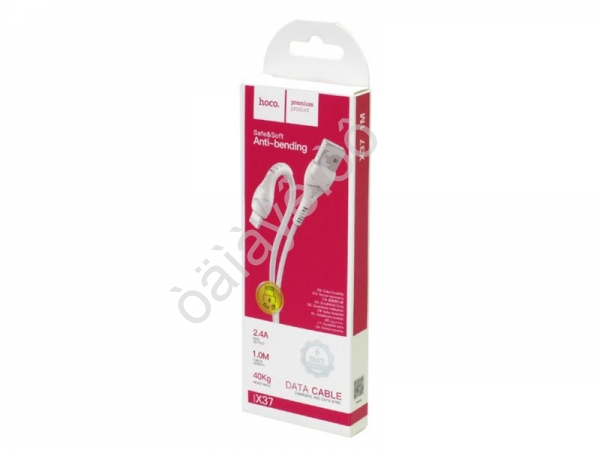 Дата-кабель универ. Lightning, 1м, 2,4А, HOCO X37 Белый
