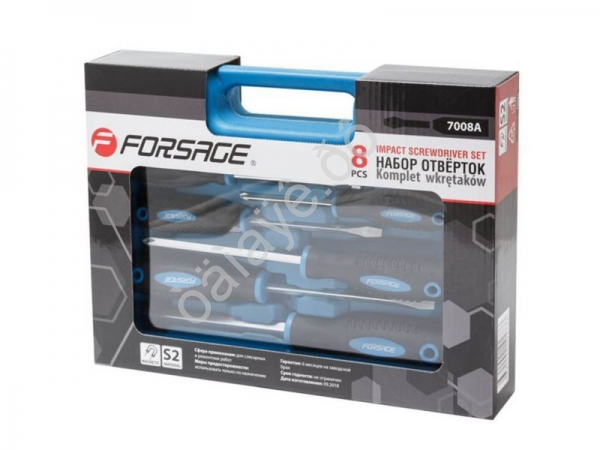 Набор отверток магнитных "Profi"8пр.(SL:6.5х38мм,5.5х100мм,6.5х125мм; PH:2х38мм,1х75мм,2х125мм,3х125 Forsage