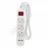 Удлинитель бытовой 3 гнезда, 1,5м, 3х1,0мм², с/з, с выключателем, 2 USB, белый REXANT