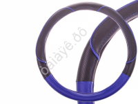 Оплетка руля экокожа M "SKYWAY" Combo-4 Черно/Синяя