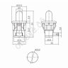 Кнопка 250V 2.5А (2с) ON-(OFF) Б/Фикс белый (PBS-19С) (мебельная) REXANT