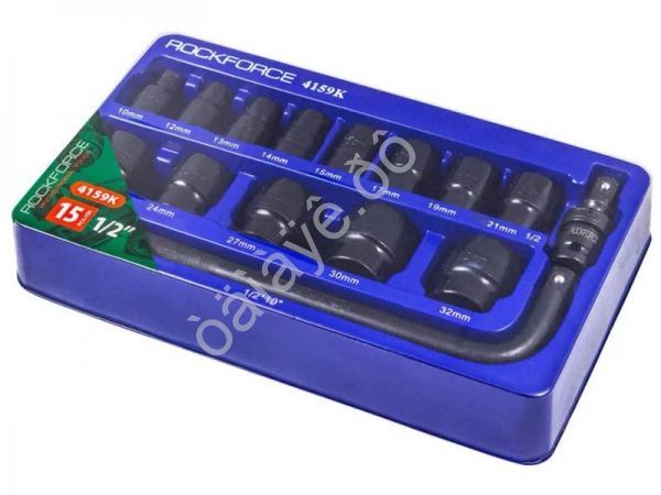 Набор головок ударных 15пр. 1/2" (6-гр.) ROCKFORCE (4159K)  /1/10