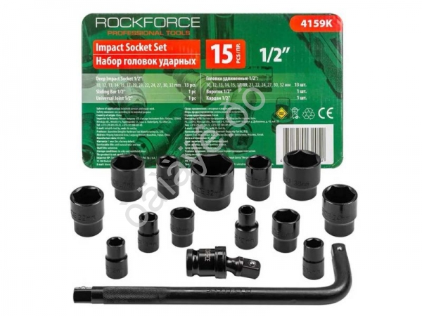 Набор головок ударных 15пр. 1/2" (6-гр.) ROCKFORCE (4159K)  /1/10