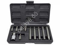 Набор бит SPLINE с битодержателем,11пр. 1/2"(L:30/75мм; M5,М6,М8,М10,M12)в пластиковом кейсе Forsage