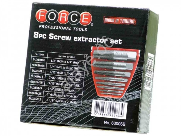 F63006В  Набор экстракторов 8пр. с мелк. резьбой /1/24